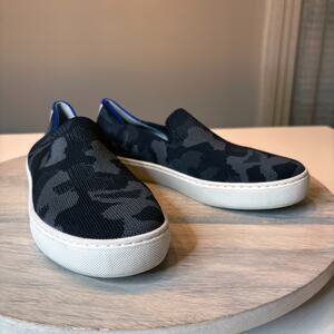 Rothy’s Women's Slip On Sneakers Black Camo Knit Washable Shoes Sneakers Size 7